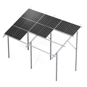Double-support ground structure (steel-magnelis) 3 panels horizontally